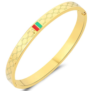 Titanium Steel Bangle Bracelet Snap Opening Style Women Fashionable Jewelry