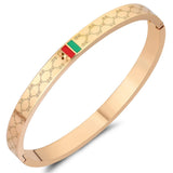 Titanium Steel Bangle Bracelet Snap Opening Style Women Fashionable Jewelry