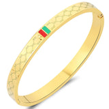 Titanium Steel Bangle Bracelet Snap Opening Style Women Fashionable Jewelry