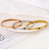 Titanium Steel Bangle Bracelet Snap Opening Style Women Fashionable Jewelry