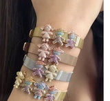 Stainless Steel Bangles Bracelets Zircon Jewelry