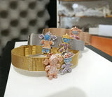 Stainless Steel Bangles Bracelets Zircon Jewelry