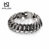 Punk Stainless Steel Skull Bracelet Men Chain Charm Accessories