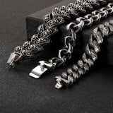 Punk Stainless Steel Skull Bracelet Men Chain Charm Accessories