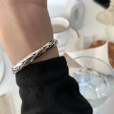 925 Silver Women Bangle Bracelet Twist