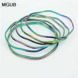 Stainless Steel Bangles Set of 7 Three Colors Minimalist Jewelry