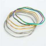 Stainless Steel Bangles Set of 7 Three Colors Minimalist Jewelry