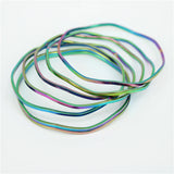 Stainless Steel Bangles Set of 7 Three Colors Minimalist Jewelry