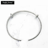 925 Sterling Silver Bangles Bracelet Cord for DIY Making