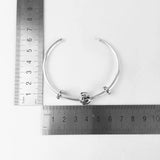 925 Silver Heart Bangle Bracelet Dragons