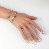 925 Silver Heart Bangle Bracelet Dragons