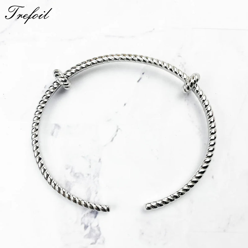 925 Silver Bangles Cord Carrier Bracelet