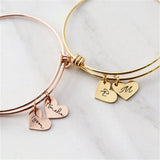 Women's Adjustable Engraved Name Date Heart Bracelet Personalized Gift