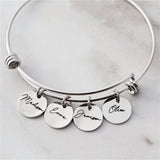 Women's Adjustable Engraved Name Date Heart Bracelet Personalized Gift