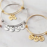 Women's Adjustable Engraved Name Date Heart Bracelet Personalized Gift