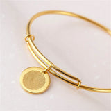 Thumbprint Round Pendant Stainless Steel Jewelry Couple Bracelet