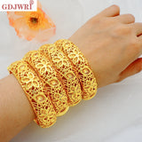 Ethiopian Dubai Bangles For Women Flower Bride Bracelet African Wedding