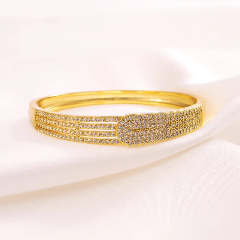 Bangrui Zircon Bangle Bracelet Micro Inlaid Zirconia Bangles