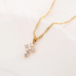 Zirconia Cross Crystal Pendant Set for Women Girls