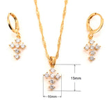 Zirconia Cross Crystal Pendant Set for Women Girls