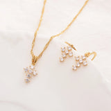 Zirconia Cross Crystal Pendant Set for Women Girls