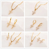 Zirconia Cross Crystal Pendant Set for Women Girls