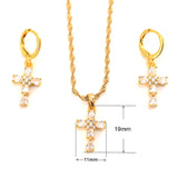 Zirconia Cross Crystal Pendant Set for Women Girls