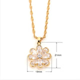 Bangrui Plated Flower Pendant Necklace CZ Wedding Jewelry