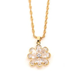 Bangrui Plated Flower Pendant Necklace CZ Wedding Jewelry