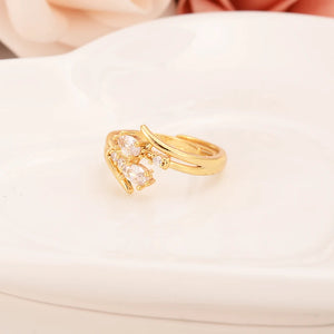CZ Paved Engagement Ring Set Crystal Wedding Jewelry