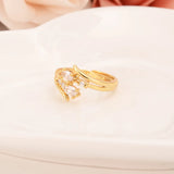 CZ Paved Engagement Ring Set Crystal Wedding Jewelry