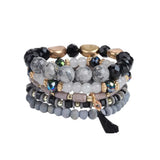 Bohemia Glass Stone Beads Bracelet Set for Women 5PC/Set