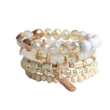 Bohemia Glass Stone Beads Bracelet Set for Women 5PC/Set
