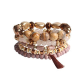 Bohemia Glass Stone Beads Bracelet Set for Women 5PC/Set