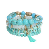 Bohemia Glass Stone Beads Bracelet Set for Women 5PC/Set