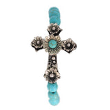 Religious Vintage Stone Bracelet Ethnic Cross Charm Beads Pulseras