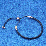 BaoFu 925 Sterling Silver Bracelet Adjustable Leather Strap Women Jewelry