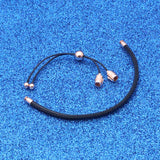 BaoFu 925 Sterling Silver Bracelet Adjustable Leather Strap Women Jewelry