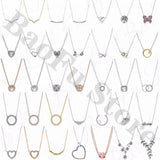 BaoFu 925 Silver Necklace Ladies Butterfly Circle Love Jewelry