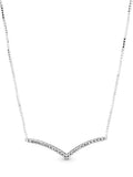 BaoFu 925 Silver Necklace Ladies Butterfly Circle Love Jewelry