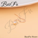 BaoFu 925 Silver Rose Ear Studs & Pendant Earrings