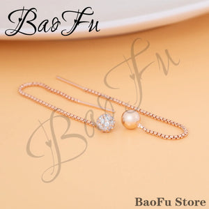BaoFu 925 Silver Rose Ear Studs & Pendant Earrings