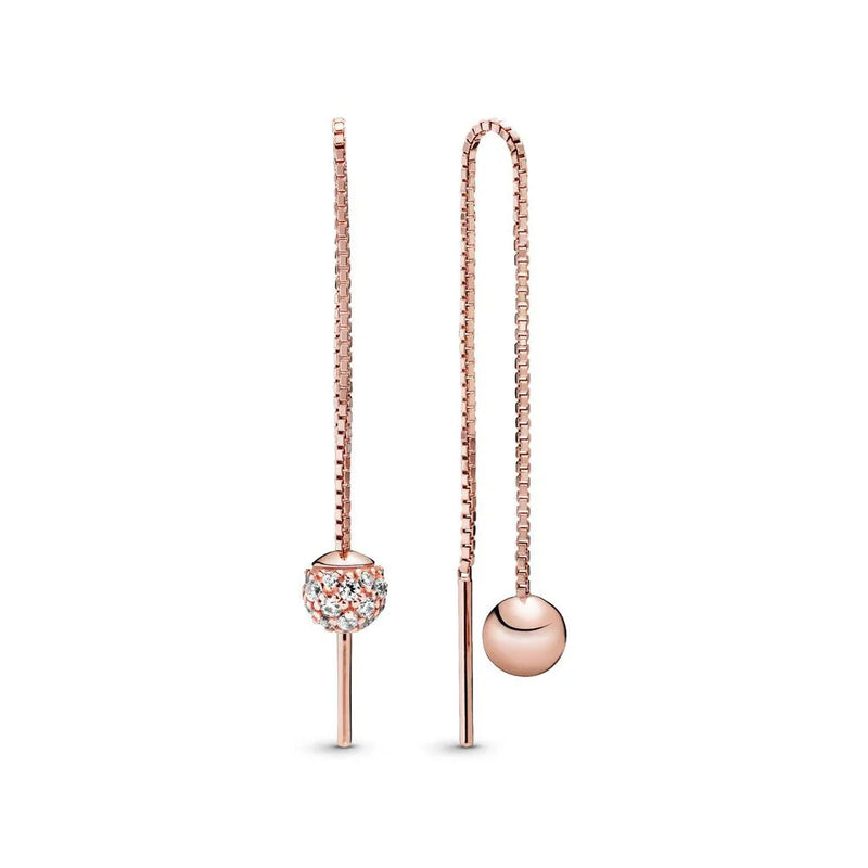 BaoFu 925 Silver Rose Ear Studs & Pendant Earrings