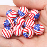16mm Wooden Tennis Flag Beads Spacer Jewelry Making DIY Necklace Accessorie