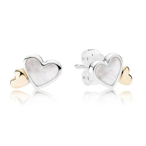 Baofu 925 Silver Dream Love Double Heart Earrings