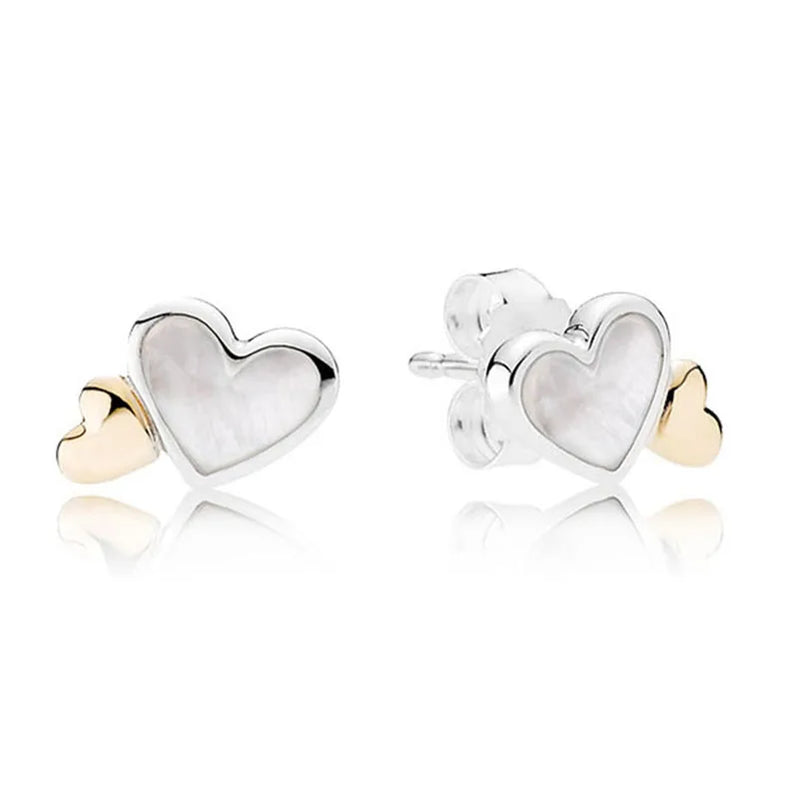 Baofu 925 Silver Dream Love Double Heart Earrings