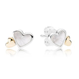 Baofu 925 Silver Dream Love Double Heart Earrings