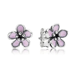 Baofu 925 Sterling Silver Stud Ear Studs 3 Dripping Small Daisy Earrings