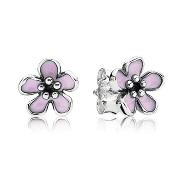 Baofu 925 Sterling Silver Stud Ear Studs 3 Dripping Small Daisy Earrings