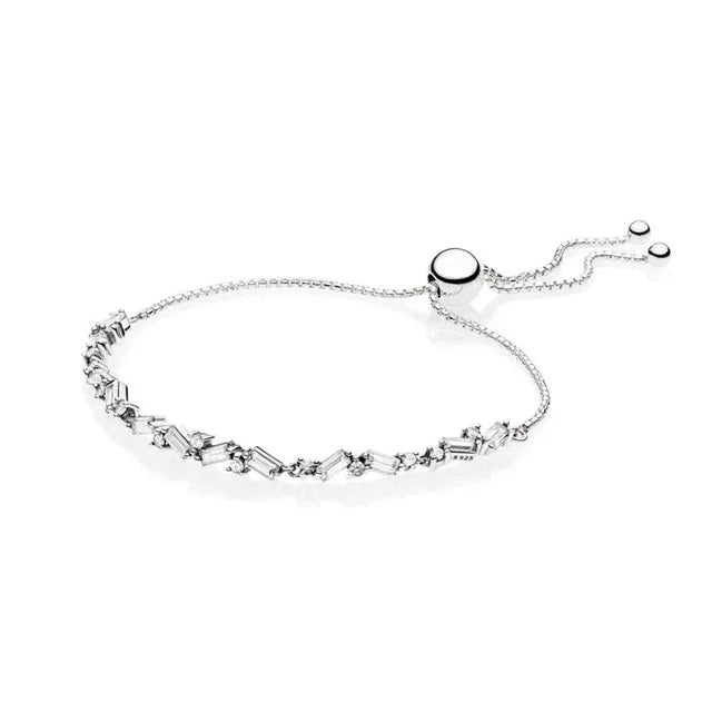 Baofu 925 Silver Bracelet Ice Crystal Adjustable Lady DIY Jewelry